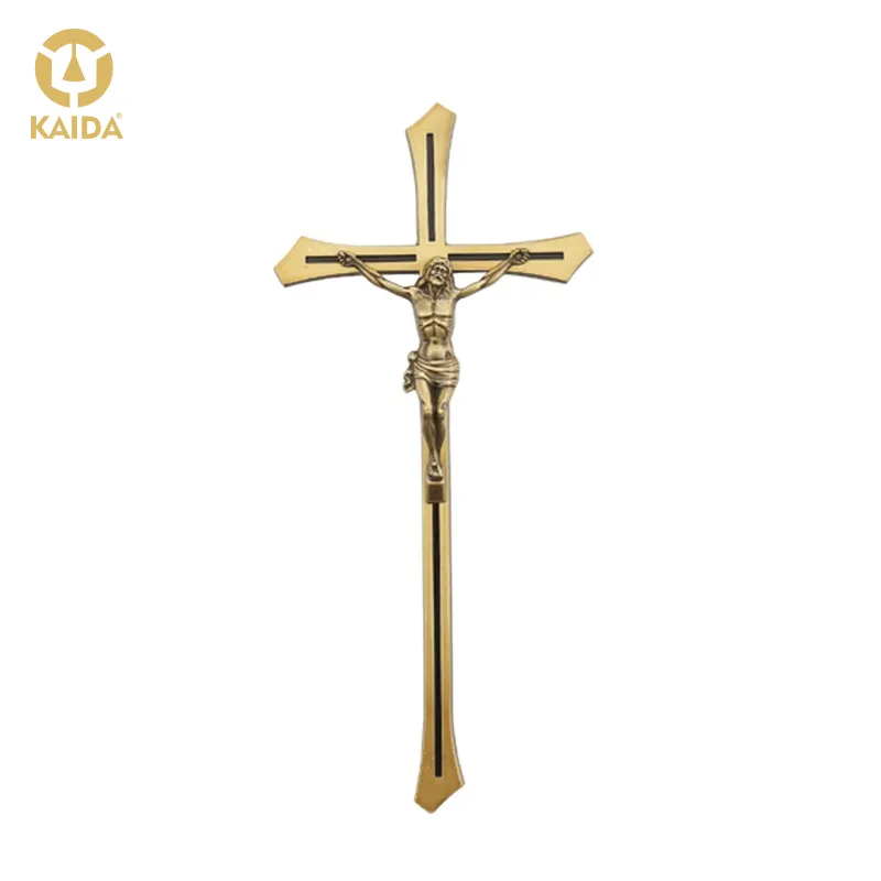 Groothandel Custom Metalen Messing Kruisbeeld Kruis Religieuze Ornamenten