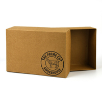 Boîte en carton kraft naturel personnalisée avec impression de logo noir, qualité alimentaire, pour emballage de viande, bœuf fumé, steak, pliable