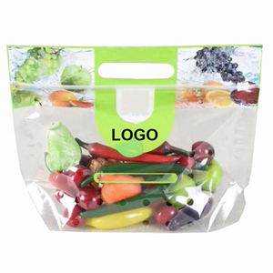Wholesale Portable Anti Fog Zipper Keep Fresh Plastic Packing Bag For Fruits Apple Grape Banana Fruit <b>Vegetable</b> Packaging - Product Image 3