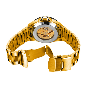 Forsining marca di lusso impermeabile orologio meccanico automatico hollow quadrante precisione <span class=keywords><strong>movimento</strong></span> meccanico degli uomini alla moda della vigilanza - Product Image 3