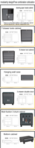 Armoire à outils d'atelier, coffre <span class=keywords><strong>de</strong></span> rangement pour mécanicien, ensemble <span class=keywords><strong>de</strong></span> boîtes à outils, armoire <span class=keywords><strong>de</strong></span> garage robuste, capacité <span class=keywords><strong>de</strong></span> charge <span class=keywords><strong>de</strong></span> 120 kg, garantie <span class=keywords><strong>de</strong></span> 3 ans - Product Image 5