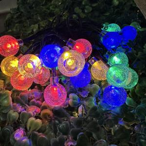 Festival noche burbuja estrella fiesta Año Nuevo lámpara cristal iluminación <span class=keywords><strong>exterior</strong></span> 20 LED árbol Luz Decoración patio Color bola cadena Luz - Product Image 3