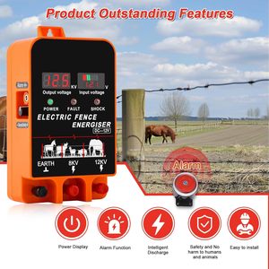 Cargador de Cerca Eléctrica 200 Acres 5.5J, Fuente de Alimentación AC 2 en 1, con Pantalla y Alarma, Sin Control Remoto, 605 Fence - Product Image 4