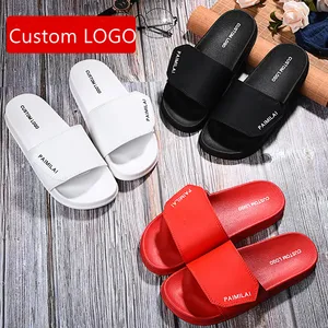 Fashion Latest Customized Designer PVC Oem China Footwear Slide-on Sandals Embossed Luxury Comfy Open Custom Men Slide Slippers