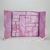Calendario de Adviento Navideño de Lujo Personalizado, Caja de Regalo de 24 Días para Joyería y Cosméticos, Embalaje de Cartón Reutilizable de Doble Puerta, Venta al Por Mayor OEM