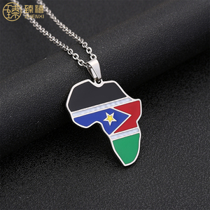ZHENXI – collier en acier inoxydable résistant au ternissement et à <span class=keywords><strong>l</strong></span>'huile, pendentif <span class=keywords><strong>de</strong></span> <span class=keywords><strong>carte</strong></span> <span class=keywords><strong>de</strong></span> drapeau <span class=keywords><strong>de</strong></span> la république africaine du sud du qatar pour femmes et hommes - Product Image 6