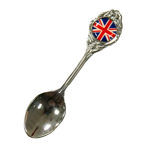 Cuillère en argent antique souvenir de collection en époxy ronde en métal personnalisée - Product Image 1
