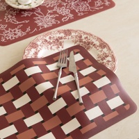 Napperons de Noël vintage imprimés en PVC, résistants à la chaleur, imperméables, anti-taches, faciles à nettoyer, pour fêtes et décoration de la maison
