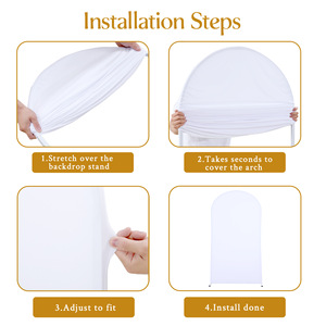 Kain Latar Belakang Lengkung Kubah Set Tiga Bagian, Kain Penutup Gapura Pernikahan Dua Sisi, Kain Stretch Penutup Gapura Pesta - Product Image 3