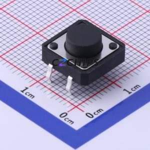 TS-1003-BR06016 Tactile Switch Through hole-4P,12x12mm Switch Single Pole Single Throw Round Button 1.6N Through Hole - Product Image 1