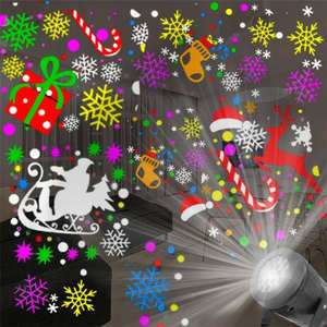 Projecteur rotatif <span class=keywords><strong>de</strong></span> Noë<span class=keywords><strong>l</strong></span> Blizzard Indoor 16 motifs, haute luminosité, haute définition, bonhomme <span class=keywords><strong>de</strong></span> neige, pour <span class=keywords><strong>la</strong></span> décoration intérieure - Product Image 2
