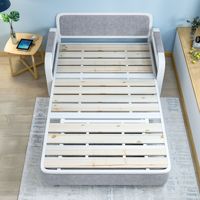 HANYEE Sofá Cama de 2 Plazas de Tela Gris Muebles de Sala de Estar de Estilo Moderno con Esponja Nuevo Diseño