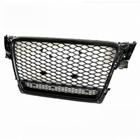 Pour Audi A4 B8 2008-2012, calandre avant en nid d'abeille style européen, calandre de remplacement en ABS noir, pièces automobiles
