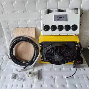 Ar condicionado para caminhão/guindaste, sistema de ar condicionado com refrigeração de ar para cabine pequena 12v/24v DC