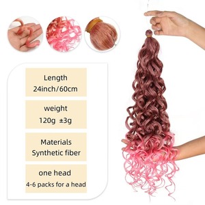 Cheveux synthétiques bouclés style Latin Curl <span class=keywords><strong>pour</strong></span> tresses au crochet – Extensions afro hawaïennes pré-bouclées <span class=keywords><strong>pour</strong></span> femmes - Product Image 2