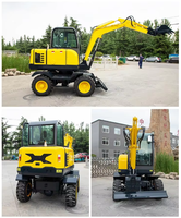 Excavatrice sur roues chinoise de 4 tonnes, moteur Yunnei, garantie 1 an, multifonctionnelle, construction, agriculture, certifiée CE ISO