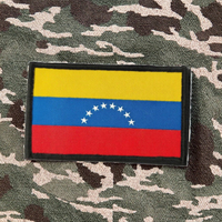 Patchs rectangulaires personnalisés avec logo du drapeau du Venezuela, à dos auto-adhésif avec crochet, patch brodé du drapeau américain pour vêtements/chapeaux