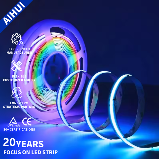 App Smart Control Cob Magic Light Strip 576led 24V White PCB IP20 Rating for Room Music Rhythm Features Dimmable for bar Ktv