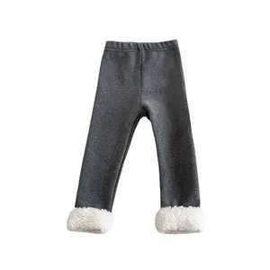 De gros pantalon filles enfants-Pantalons en molleton pour filles, leggings d'hiver pour enfants épais et chauds, leggings en laine d'agneau, serré, 2021