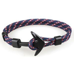European and American Trend Ship Anchor Man's <b>Bracelet</b> Polyester <b>Rope</b> <b>Bracelet</b> Jewelry Foreign Trade Charm <b>Bracelet</b> - Product Image 1