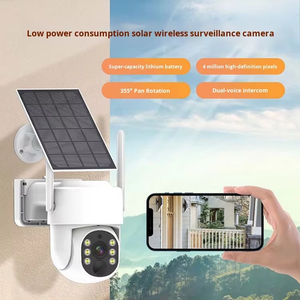 4 canaux 4MP IP66 360° °   Kit de caméra CCTV PTZ à vision nocturne sans fil, alimenté par énergie solaire, avec audio bidirectionnel et <span class=keywords><strong>NVR</strong></span>, personnalisable OEM - Product Image 6