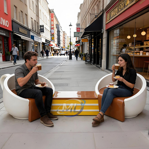 Creative Outdoor Coffee Cup Design Lounge Chair and <b>Table</b> <b>Set</b> Fiberglass Coffee Cup Chair <b>Table</b> <b>Set</b> for Cafe Interior - Product Image 2