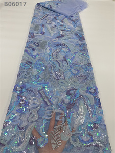 Đầy Màu sắc đính cườm thêu ren pháp Tulle sequin ren vải cho dịp đặc biệt - Product Image 4