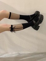 Filles femmes romantique mignon belle maille dentelle volants mi-tube été mince mollet JK uniformes Cosplay Lolita chaussettes avec nœud papillon