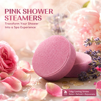 Tablettes de douche aromatiques à la rose rose, bombes de bain effervescentes aux huiles essentielles, ensemble de spa à domicile doux, longue durée et relaxant