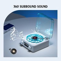 Machine à sommeil OEM avec bruit blanc, haut-parleur 5.2, style lecteur de disques vinyles rétro, veilleuse RGB à effet d'ondulation d'eau, 1500 mAh