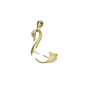 Pendentif baroque en argent S925 fait à la main, collier en perles de forme féminine, chaîne de collier, accessoire de bricolage, motif de cygne, composants de bijoux 1519 - Product Image 5