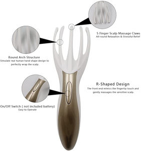 Massaggiatore della testa del massaggiatore del cuoio capelluto della stazione termale di vibrazione tenuta in mano elettrica senza fili di vendita calda di <span class=keywords><strong>Amazon</strong></span> - Product Image 2