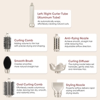 Brosse coiffante professionnelle à air chaud 8-en-1, sèche-cheveux et stylant, prise US, nouveau design, multi-styler