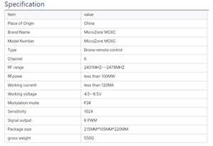 Microzone <span class=keywords><strong>RC</strong></span> Drone Profesional 2.4GHz Quadcopter Accesorios para Drones MC6C Radio de 6 Canales con Antena - Product Image 6