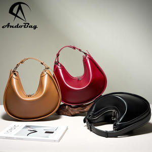 AndoBag - Bolso Bandolera de Piel Auténtica, Diseño de Media Luna, Estilo Moderno, Bolso de Hombro Semicircular, Bolso de Mano, 2562 - Product Image 3