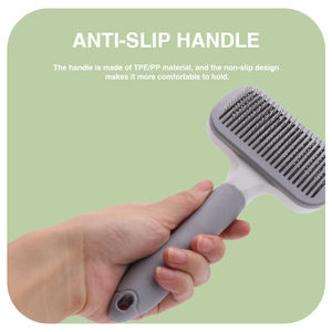Pabrik sikat hewan peliharaan kepala persegi sisir pembersih diri satu klik sikat rambut anjing untuk menghilangkan rambut longgar sisir kucing - Product Image 2