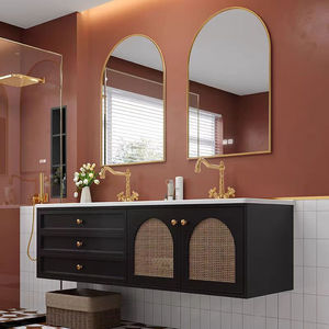 Light luxury retro <b>vanity</b> sink <b>vanity</b> arched <b>LED</b> <b>vanity</b> <b>mirror</b> wall-mounted bathroom cabinet - Product Image 4