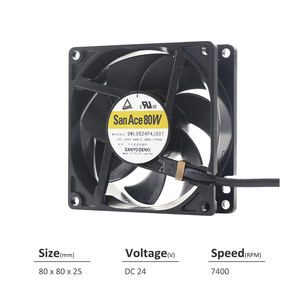 พัดลมระบายความร้อนแบบแกน SANYO DENKI San Ace รุ่น 9WL0824P4J001 ขนาด 80*80*25 มม. 24V DC 6.72W 0.28A 73.0CFM 74000rpm สำหรับเซิร์ฟเวอร์และอุปกรณ์โทรคมนาคม - Product Image 2