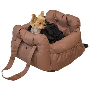 पालतू बूस्टर सीट कुत्ते कार सीट पालतू यात्रा सुरक्षा कार सीट कुत्ते बिस्तर के लिए कार भंडारण जेब के साथ