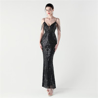 33318 #2025 nouveau commerce extérieur Banquet déesse Placement fleur paillettes perlées profonde V conception sirène Fit robe de soirée