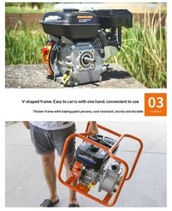 Bomba de Agua Centrífuga de Aleación de Aluminio para Riego Agrícola, de Alta Presión, 4 Pulgadas, Baja Presión, Succión Simple, Gasolina, 7.5 HP, OEM - Product Image 4