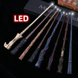 Halloween Decorations Led Magic Wand Kids Mystery Wizard Sticks Harry Cosplay Magic Potter Wand With Boxes