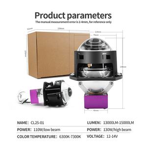 2025 nueva llegada 130W 6500K 20000LM 3 pulgadas Bi LED proyector lente faros de coche con LED Angel Eyes lente de proyector de haz Alto y Bajo - Product Image 3