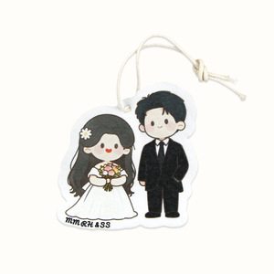 Esponja de Cocina Cuadrada con Diseño de Pareja, para Lavar Platos, de la Serie Boda, con Paño de Limpieza Colgante - Product Image 1