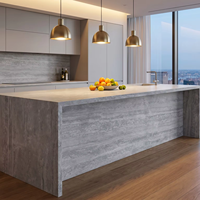 Grande dalle de marbre gris galactique naturel de Turquie, finition polie, pour plan de travail de cuisine, meuble-lavabo de salle de bain, revêtement mural, carrelage de sol