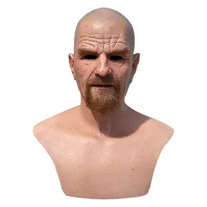 Máscara de Látex Clásica de <span class=keywords><strong>Breaking</strong></span> <span class=keywords><strong>Bad</strong></span>, Máscara de <span class=keywords><strong>Walter</strong></span> White, Máscara de Mr. White Heisenberg, Disfraz de Cosplay para Adultos de Halloween - Product Image 5