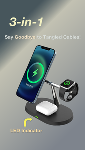 Chargeur sans fil 3 en 1 pour téléphone, montre connectée, écouteurs, station de charge portable, charge rapide 15W pour iPhone 15 - Product Image 5