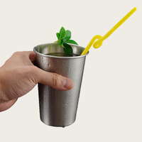 Chope à bière à paroi unique de 500ml Tasse de voiture en acier inoxydable Logo gravé au laser personnalisé en gros 260ml 350ml 430ml 300ml