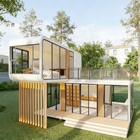 Maison modulaire préfabriquée en conteneur, 2 étages, 2 chambres, type capsule spatiale