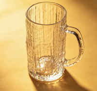 Tasses à poignée en verre à motif d'arbre de haute qualité, idéales pour la bière, le jus, le café, le lait, pour les bars, la maison et le bureau.
